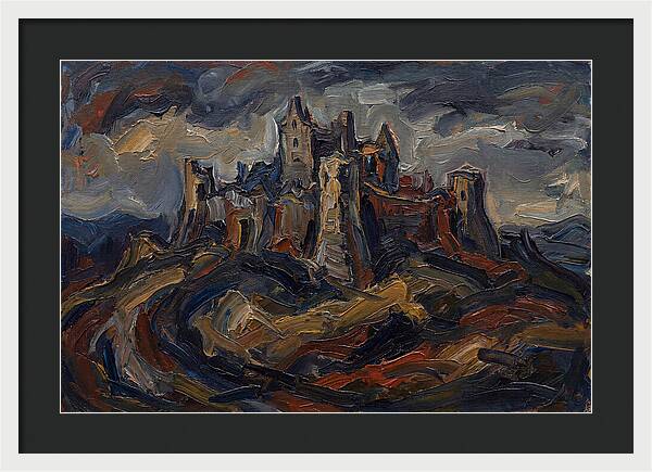 Stone Castle Under Stormy Skies