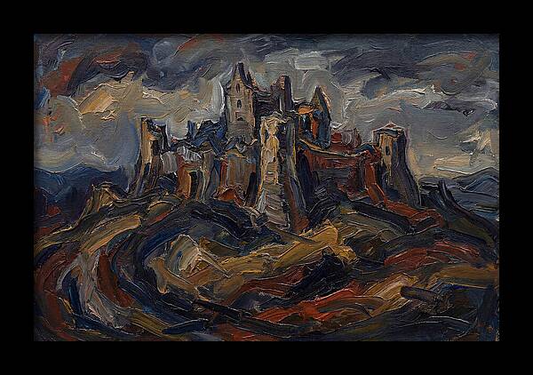 Stone Castle Under Stormy Skies