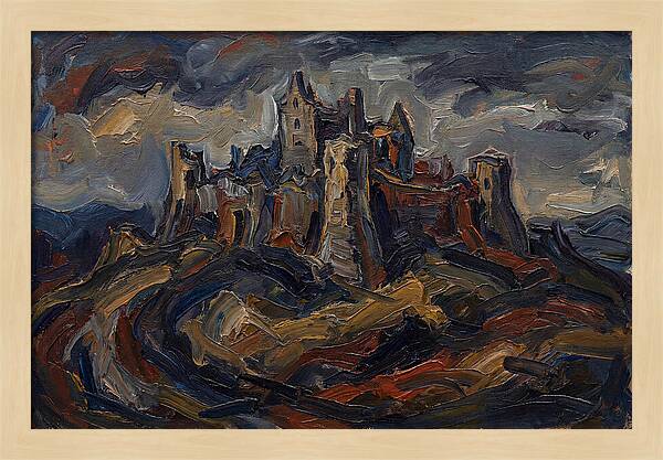 Stone Castle Under Stormy Skies