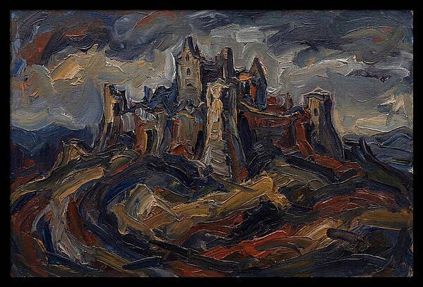 Stone Castle Under Stormy Skies