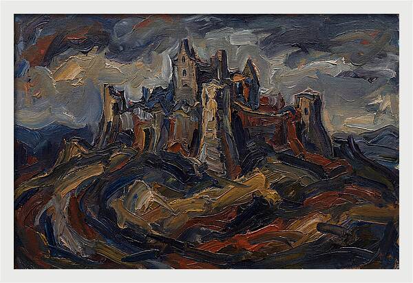 Stone Castle Under Stormy Skies