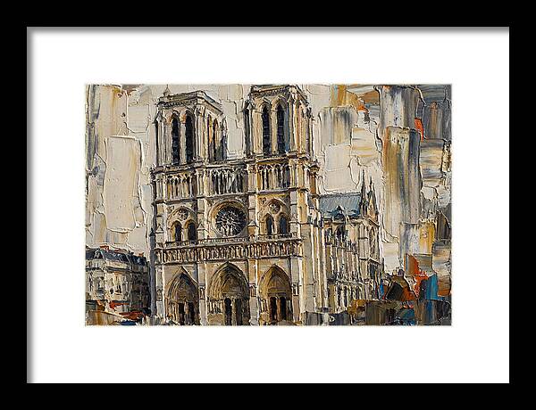 Stone Cathedral In Palette Knife Style