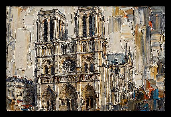 Stone Cathedral In Palette Knife Style