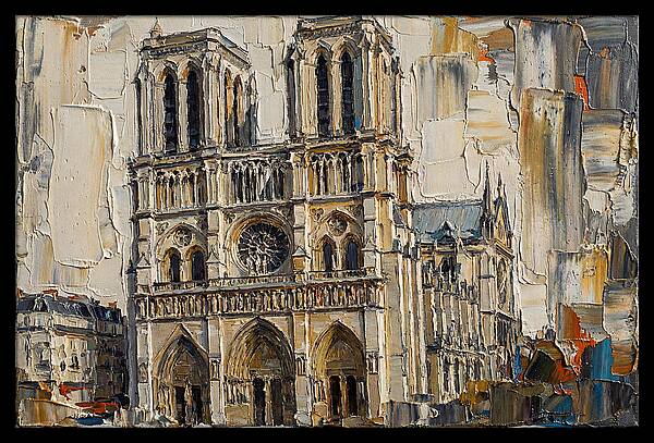 Stone Cathedral In Palette Knife Style