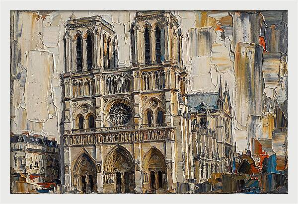 Stone Cathedral In Palette Knife Style
