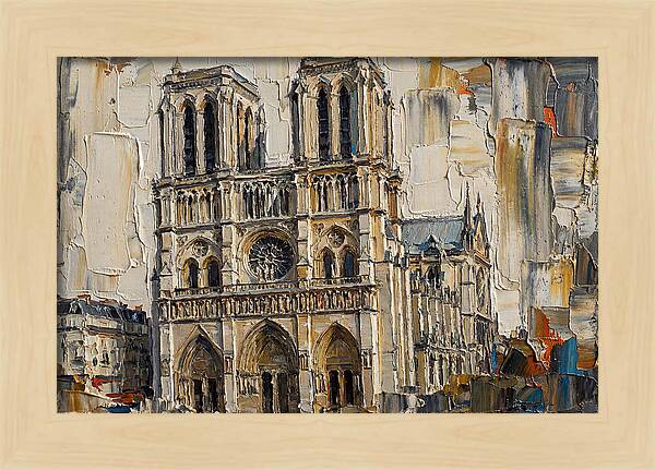 Stone Cathedral In Palette Knife Style