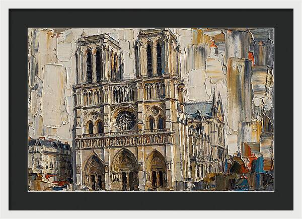 Stone Cathedral In Palette Knife Style
