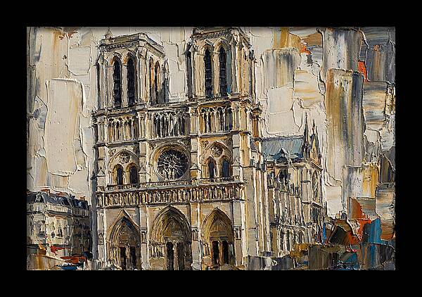 Stone Cathedral In Palette Knife Style