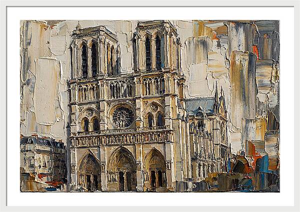 Stone Cathedral In Palette Knife Style