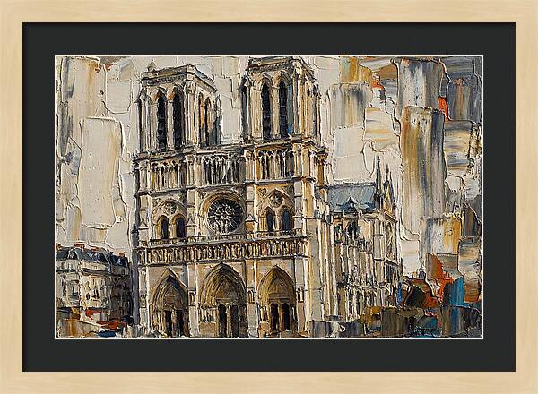 Stone Cathedral In Palette Knife Style