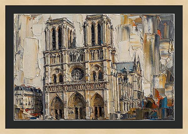 Stone Cathedral In Palette Knife Style