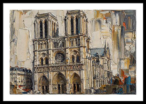 Stone Cathedral In Palette Knife Style