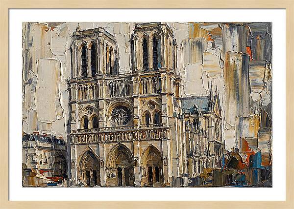 Stone Cathedral In Palette Knife Style