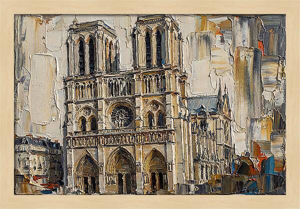 Stone Cathedral In Palette Knife Style