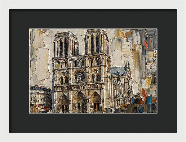 Stone Cathedral In Palette Knife Style