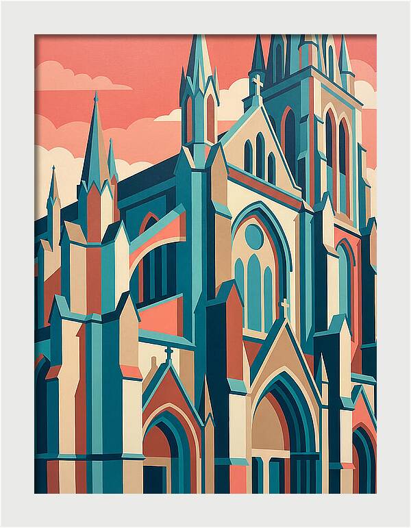 Stone Cathedral In Vibrant Hues