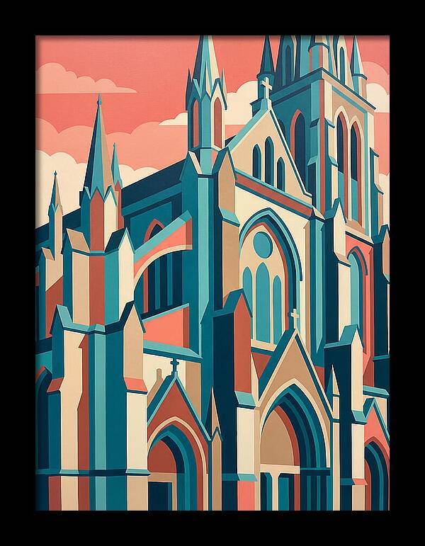 Stone Cathedral In Vibrant Hues