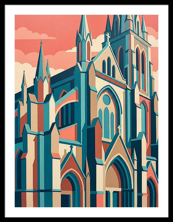 Stone Cathedral In Vibrant Hues