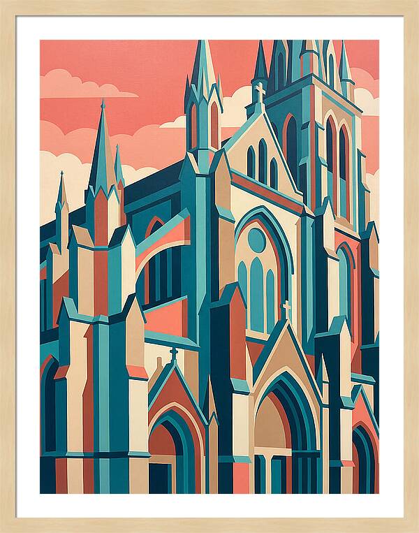 Stone Cathedral In Vibrant Hues