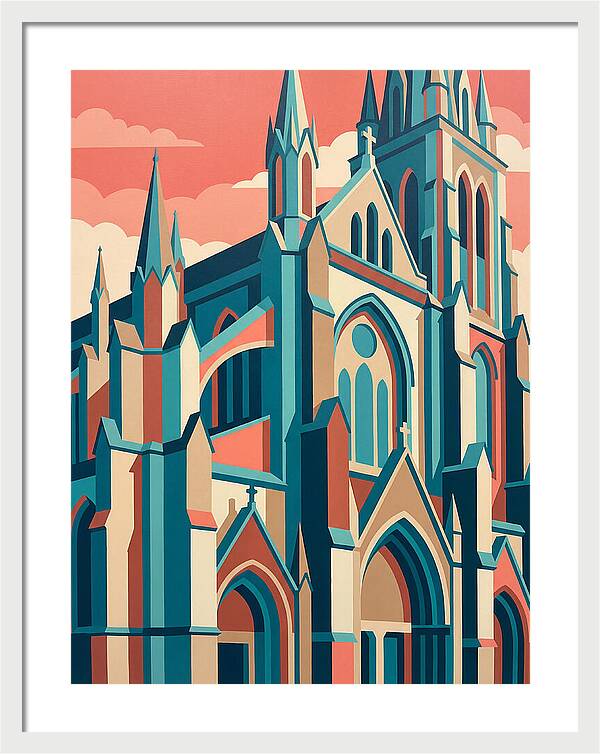 Stone Cathedral In Vibrant Hues
