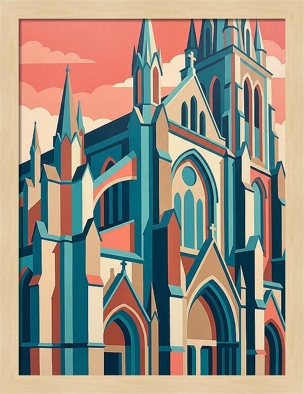 Stone Cathedral In Vibrant Hues