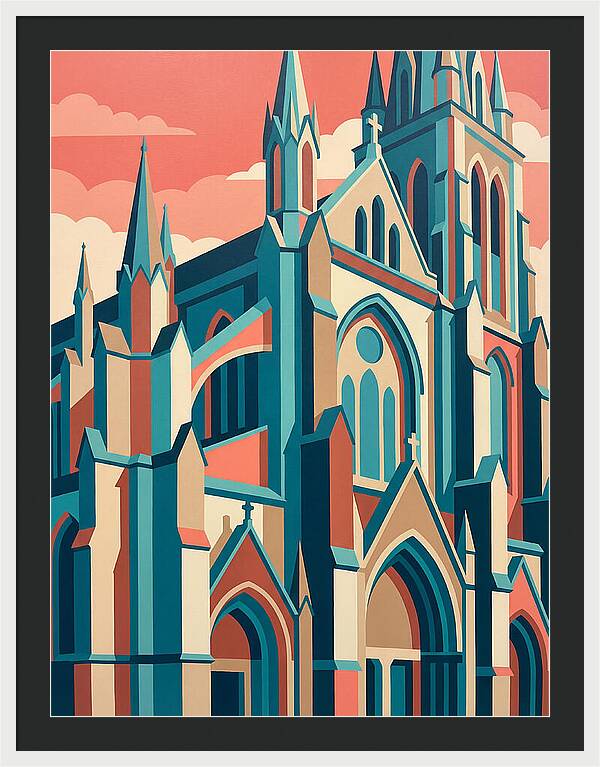 Stone Cathedral In Vibrant Hues
