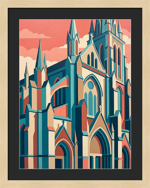 Stone Cathedral In Vibrant Hues
