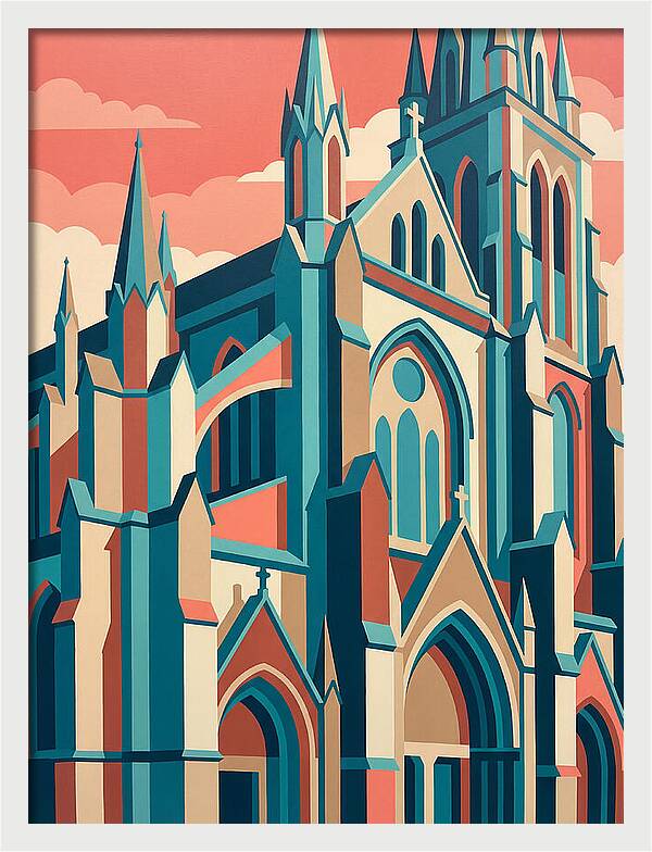 Stone Cathedral In Vibrant Hues