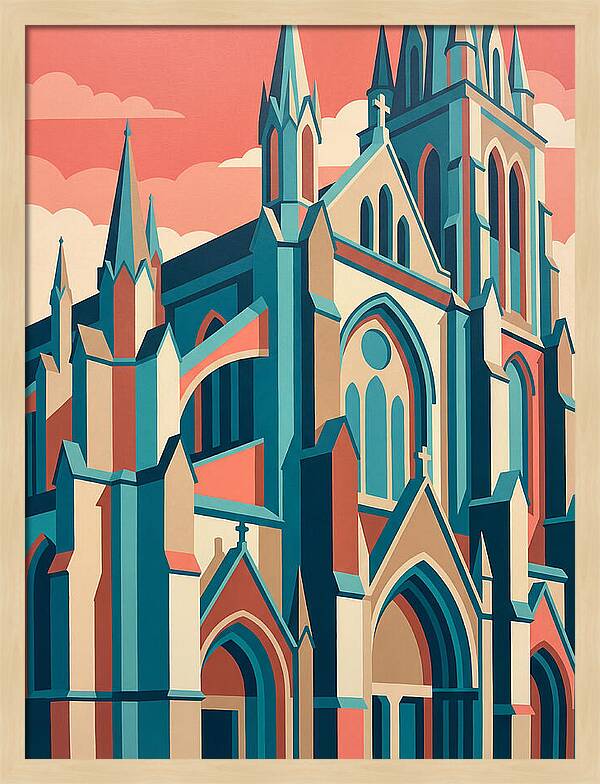 Stone Cathedral In Vibrant Hues