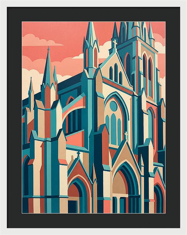 Stone Cathedral In Vibrant Hues