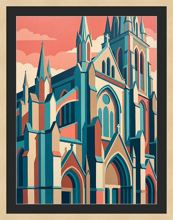 Stone Cathedral In Vibrant Hues