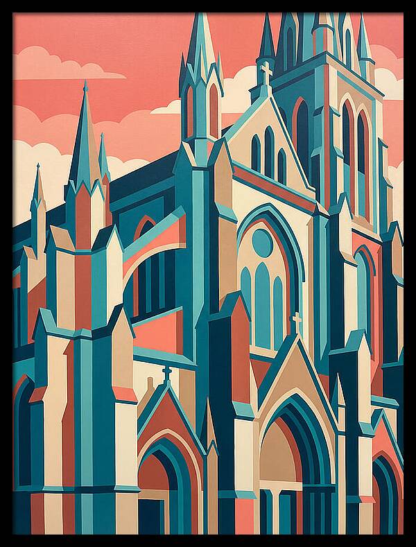 Stone Cathedral In Vibrant Hues