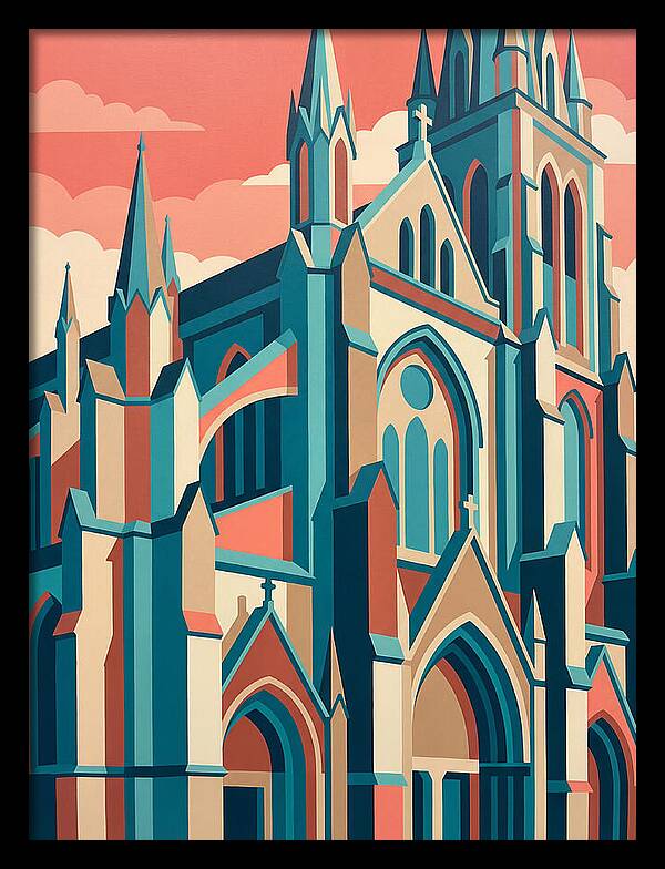 Stone Cathedral In Vibrant Hues