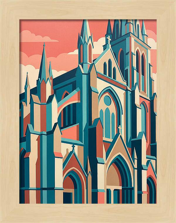Stone Cathedral In Vibrant Hues
