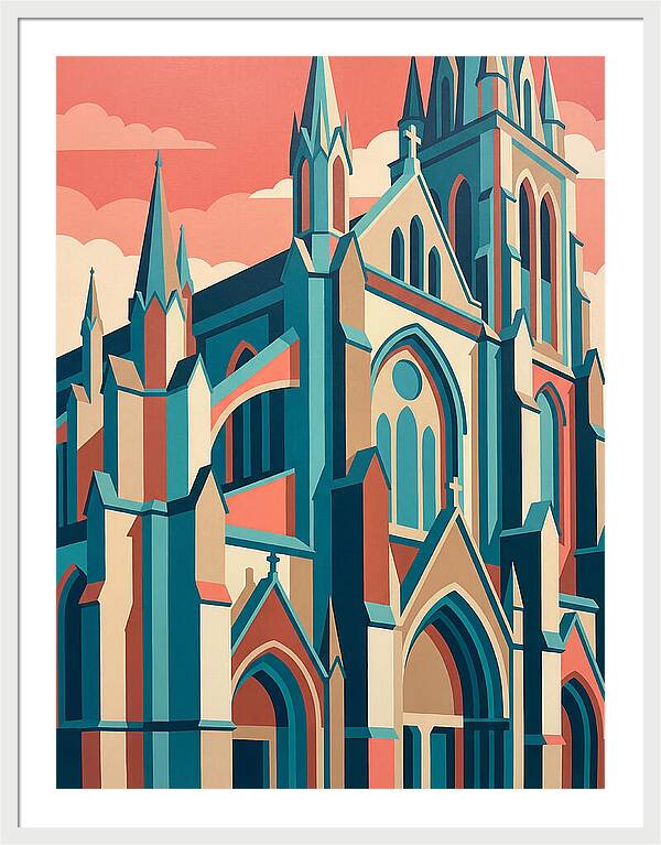 Stone Cathedral In Vibrant Hues
