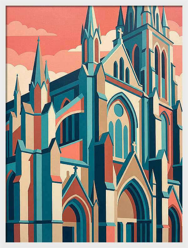 Stone Cathedral In Vibrant Hues
