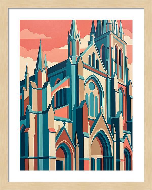 Stone Cathedral In Vibrant Hues