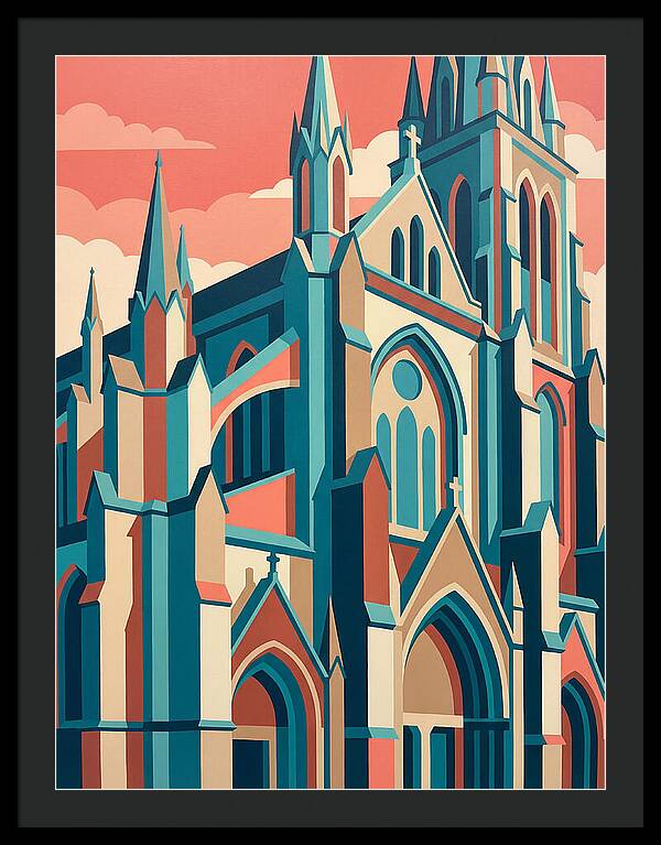 Stone Cathedral In Vibrant Hues