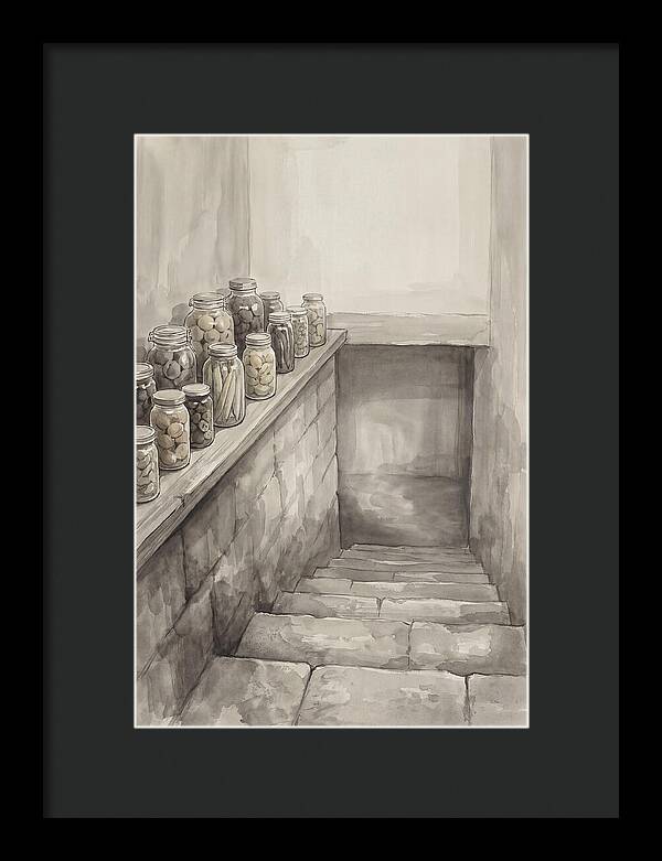 Stone Cellar Steps With Preserves