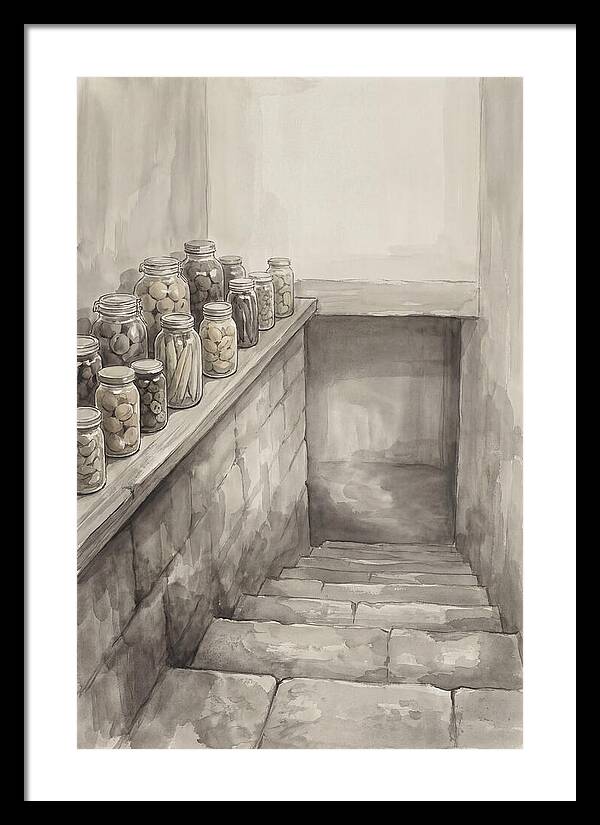 Stone Cellar Steps With Preserves