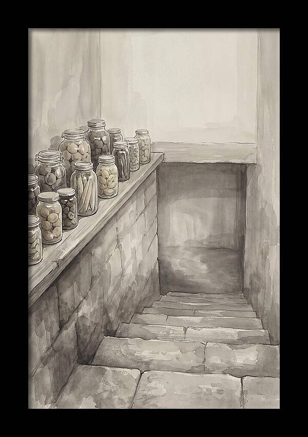 Stone Cellar Steps With Preserves