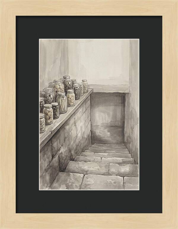 Stone Cellar Steps With Preserves