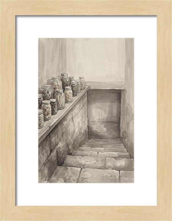 Stone Cellar Steps With Preserves