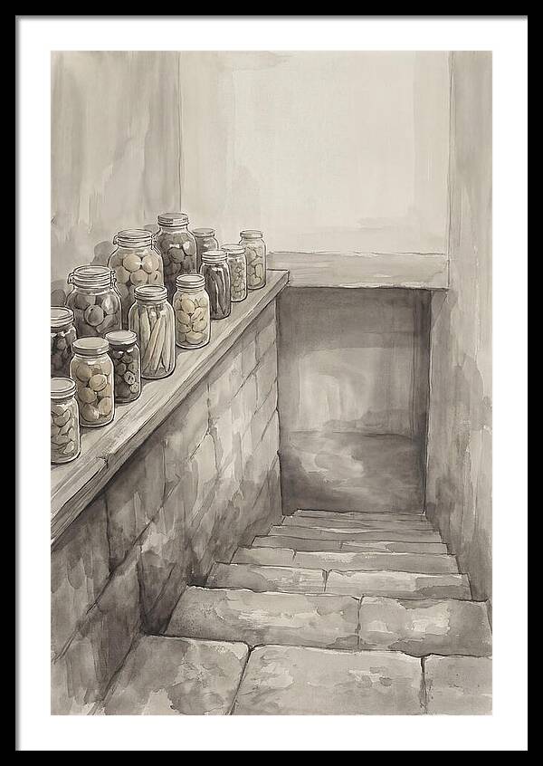 Stone Cellar Steps With Preserves