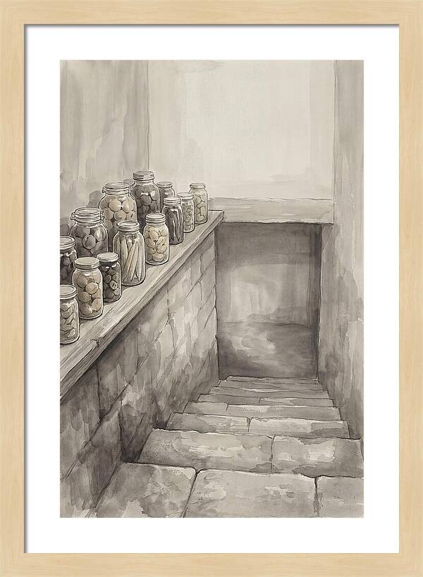 Stone Cellar Steps With Preserves