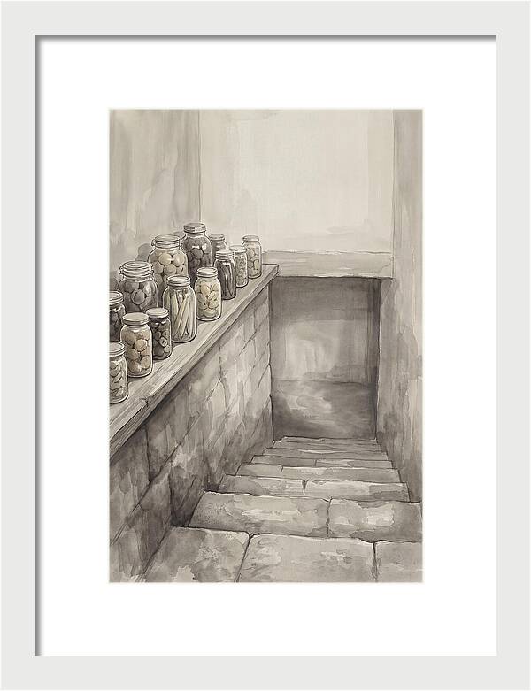 Stone Cellar Steps With Preserves