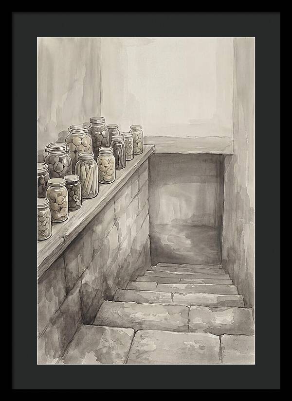 Stone Cellar Steps With Preserves