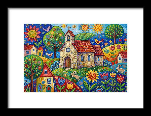 Stone Chapel In A Vibrant Landscape