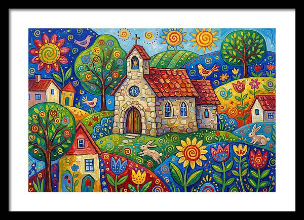 Stone Chapel In A Vibrant Landscape