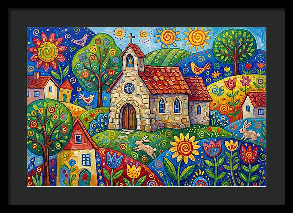 Stone Chapel In A Vibrant Landscape
